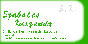 szabolcs kuszenda business card